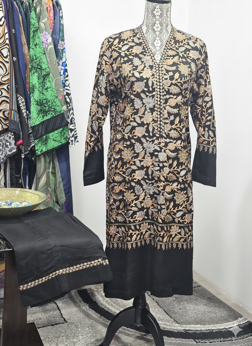 Pashmina embroidery cord set