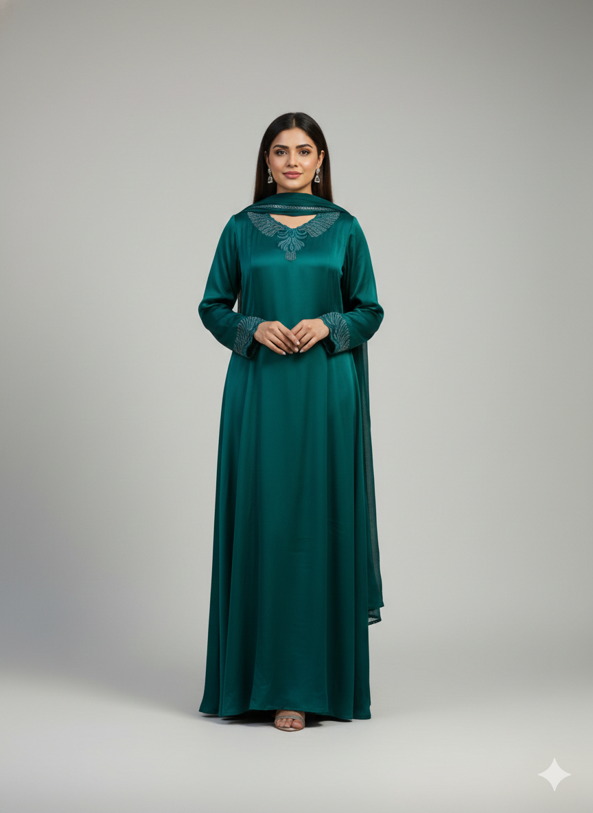 Pure shamos silk long dress