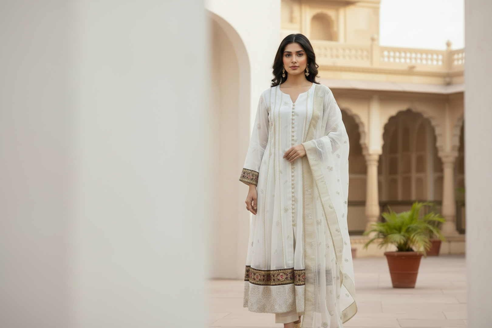 Pure chiffon Anarkali dress