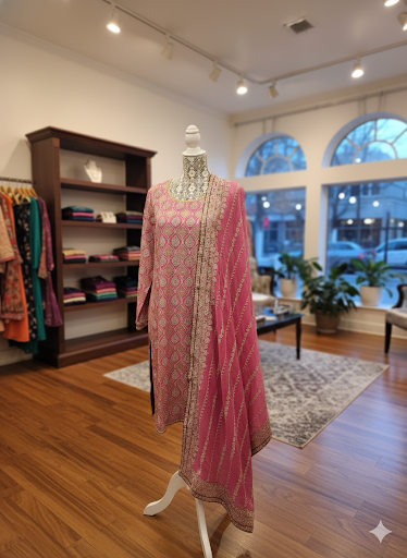 Partywear dress with sharara