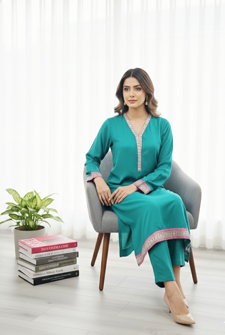 Plain pashmina cord set