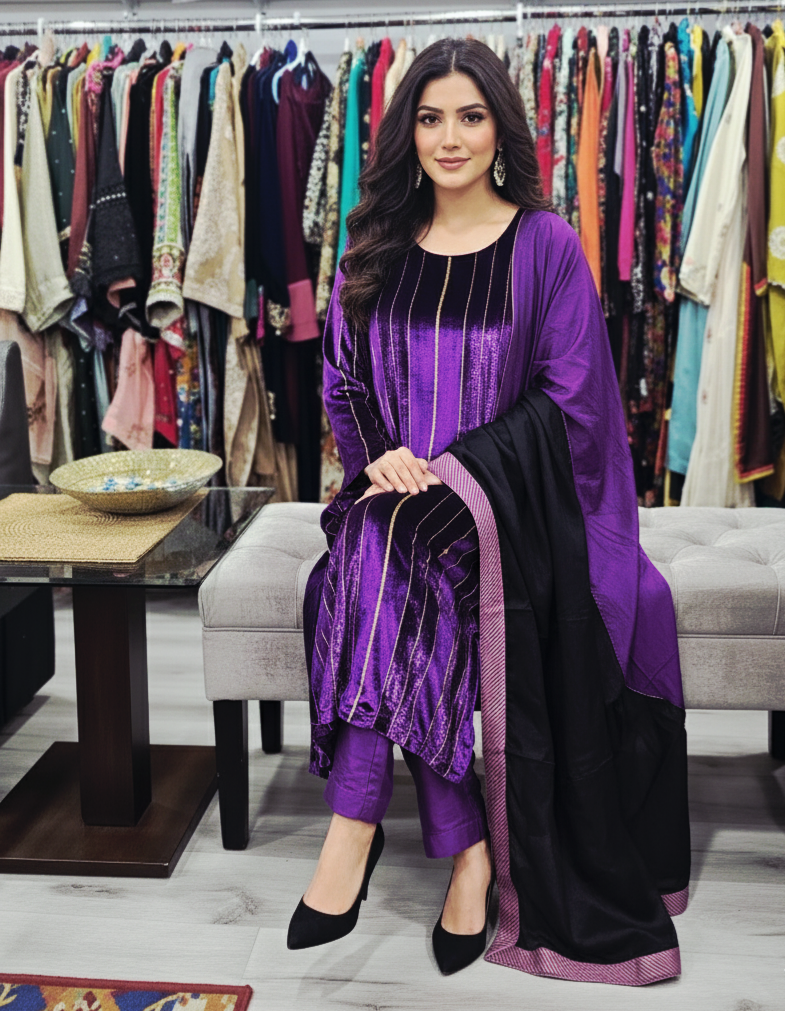 Pure French valvet suit