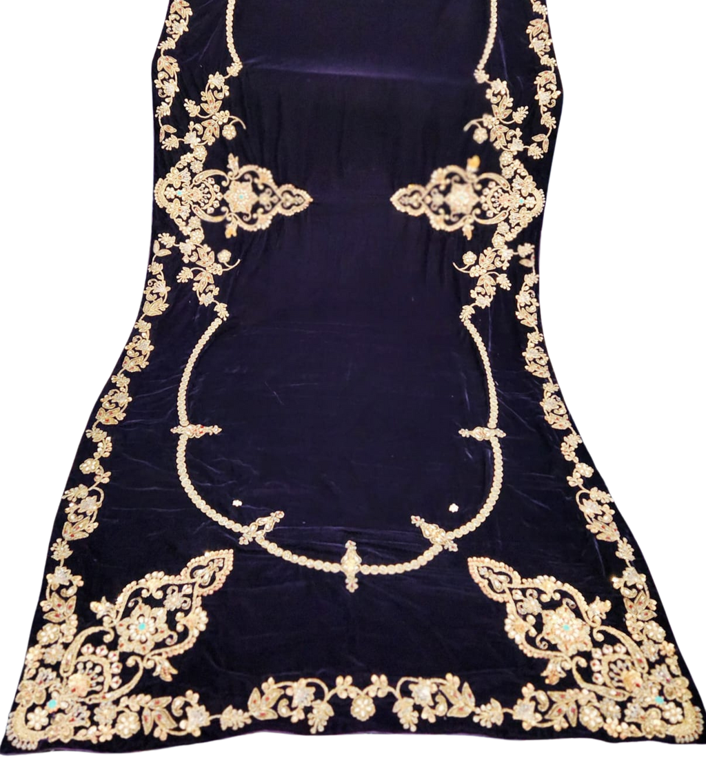 Luxury Black Velvet Shawl