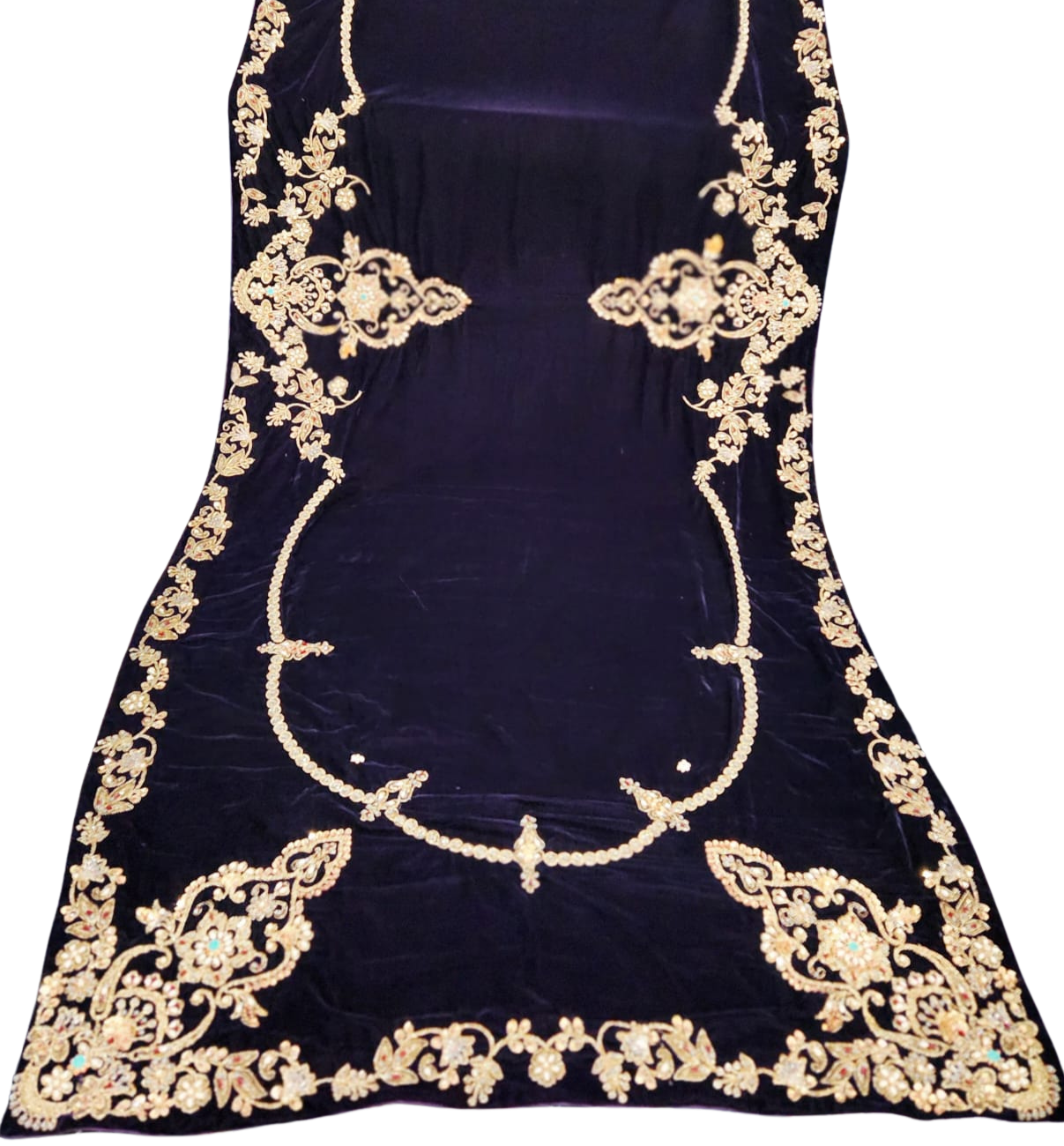 Luxury Black Velvet Shawl