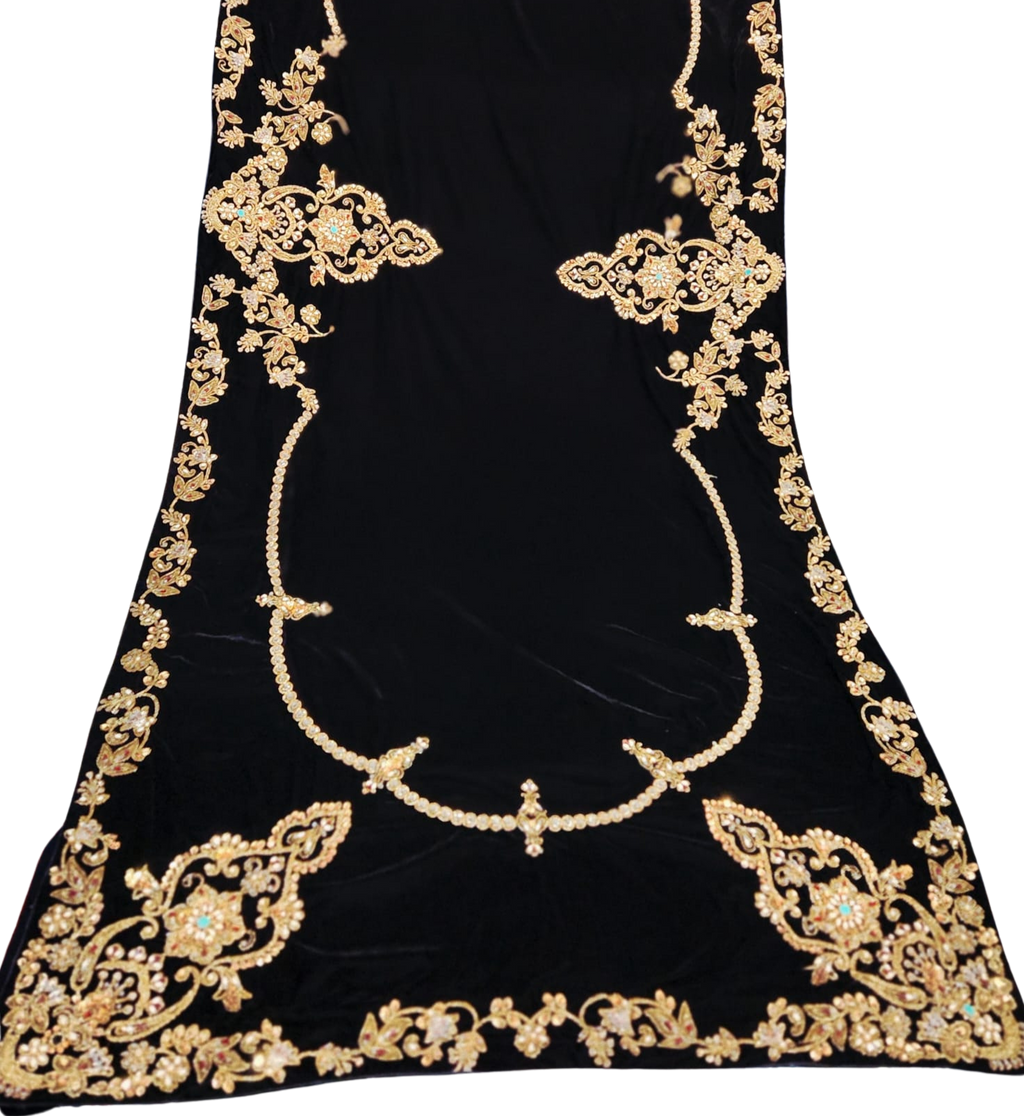 Luxury Black Velvet Shawl