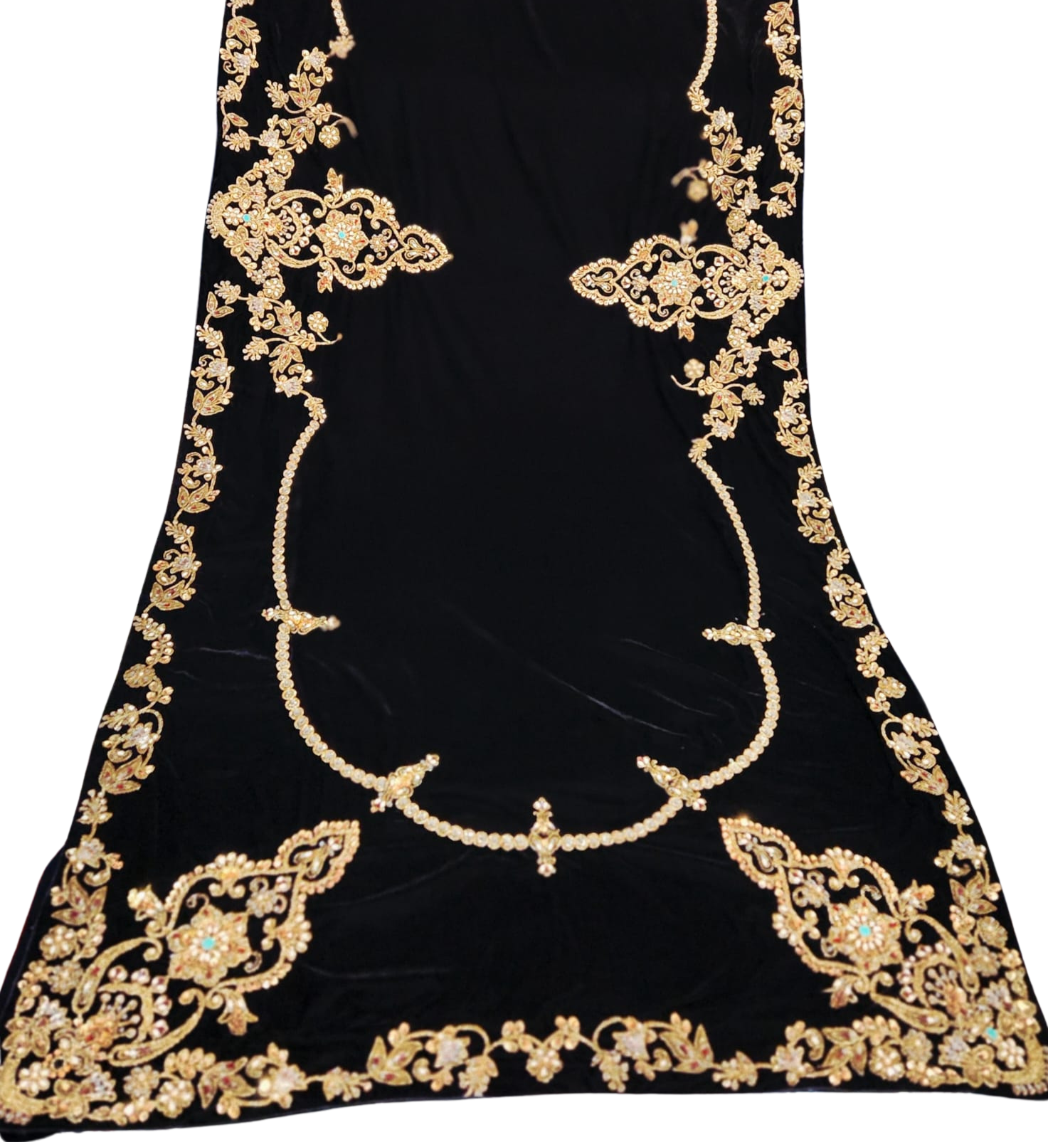 Luxury Black Velvet Shawl