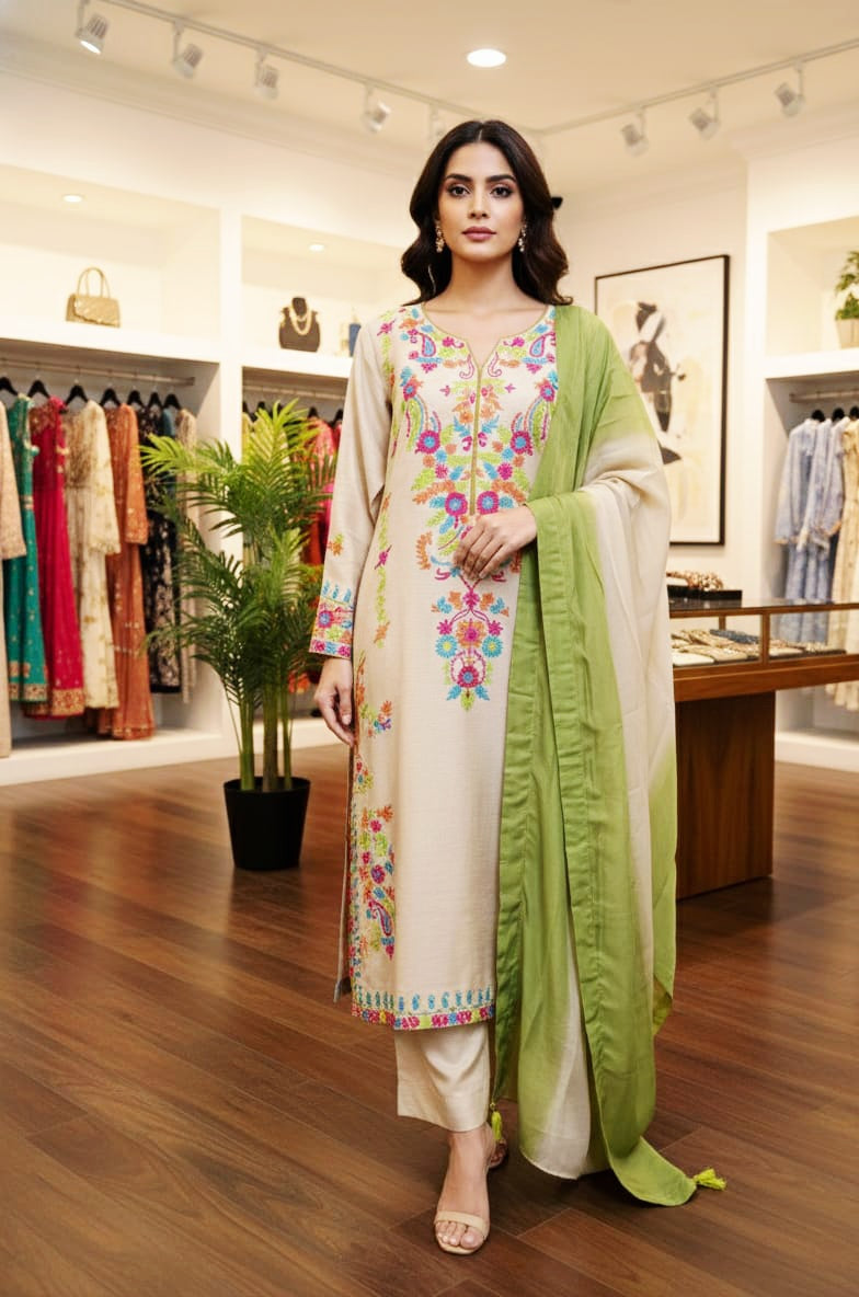 Pure Korean raw silk suit