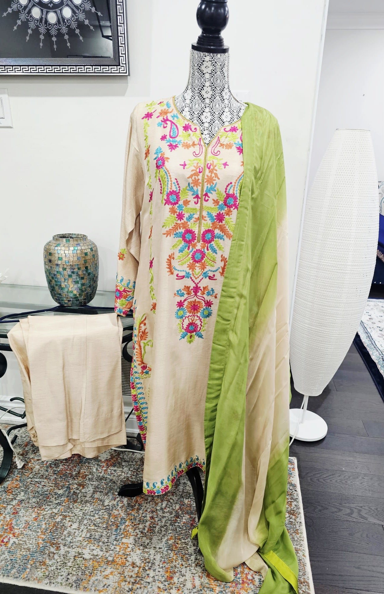 Pure Korean raw silk suit