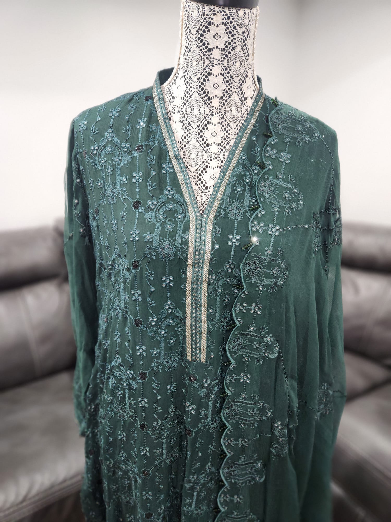 Pure chiffon partywear dress