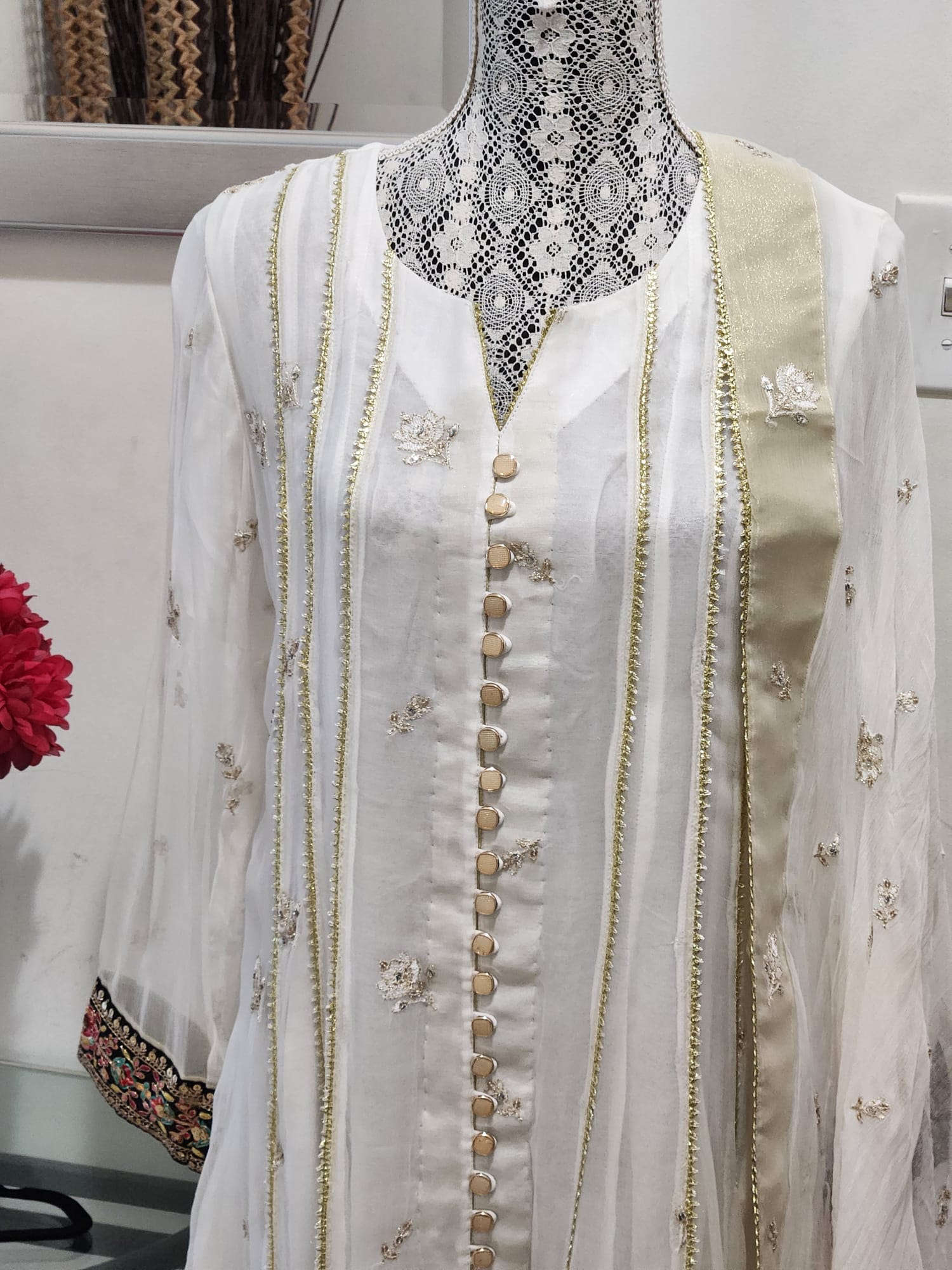 Pure chiffon Anarkali dress