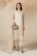 3 Piece Embroidered Organza Suit – Off White
