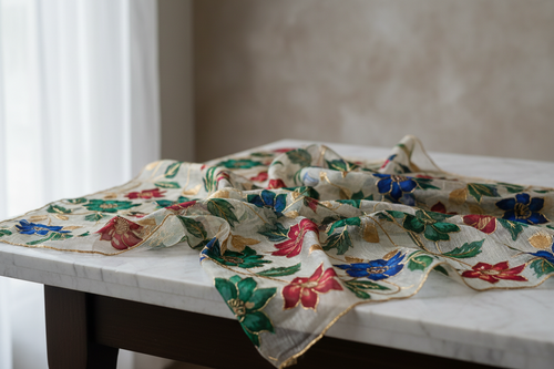 Handmade Printed Organza Dupatta