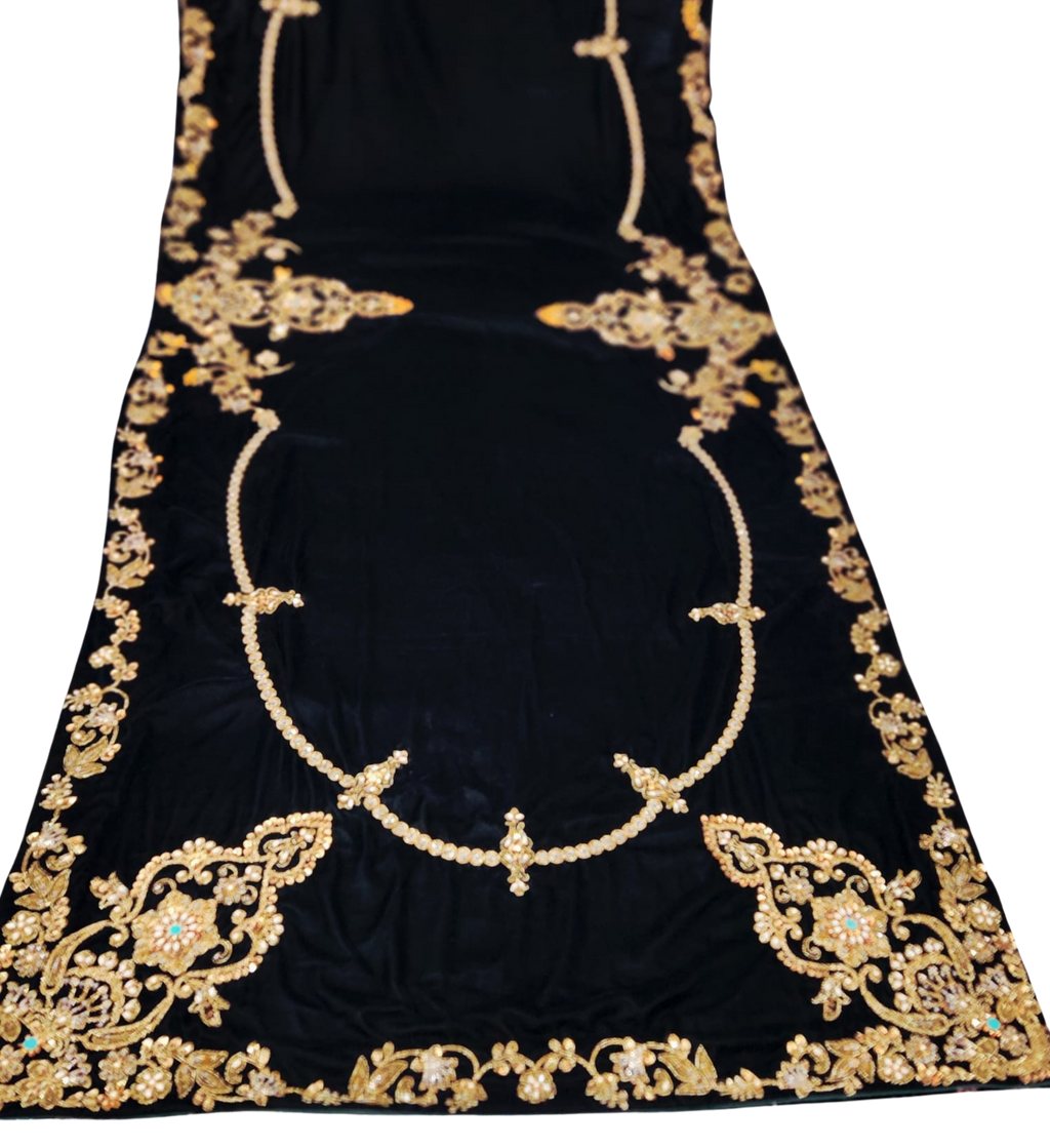 Luxury Black Velvet Shawl