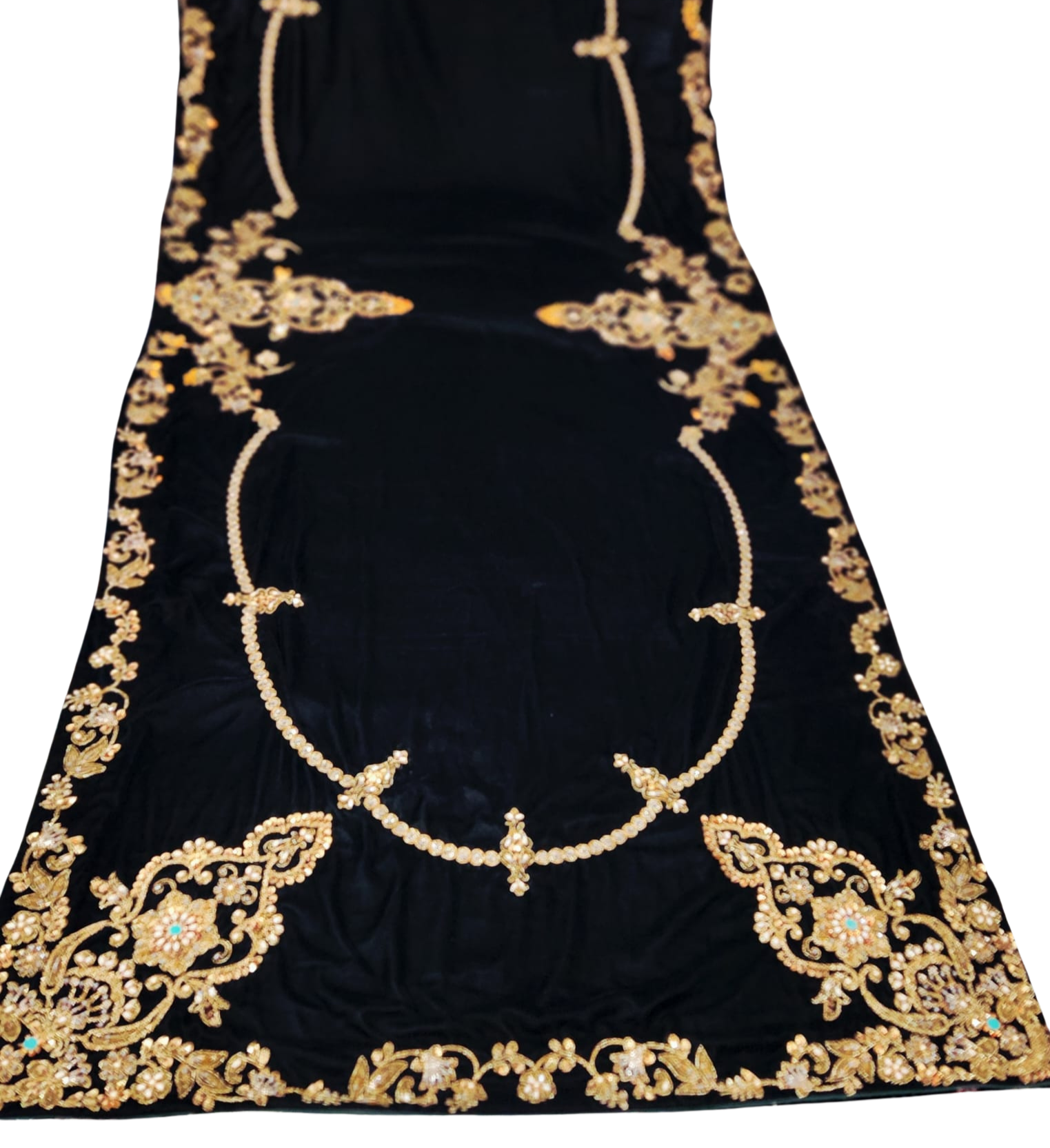 Luxury Black Velvet Shawl